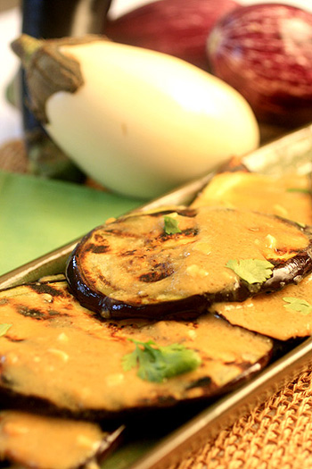 Grilled Eggplant with Miso Dressing
